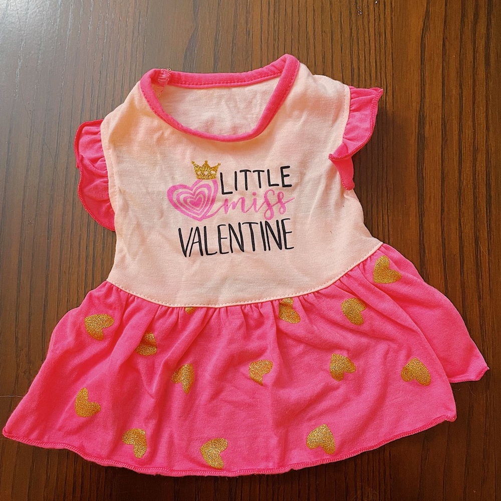 Pink Valentine’s day dog dress